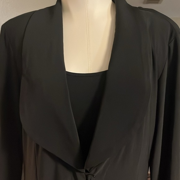 Polyester, black double breasted blazer with shoulder pads, NWT - Picture 4 of 6